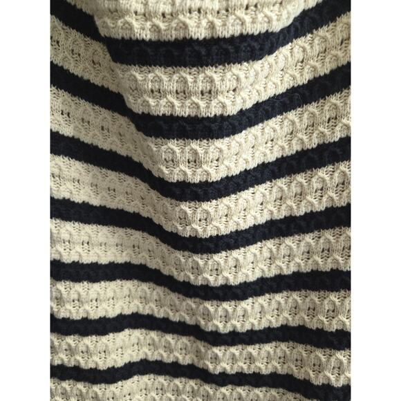House of Harlow 1960 Crochet Beige Black Stripe Lined Halter Maxi Dress Small - Picture 9 of 12